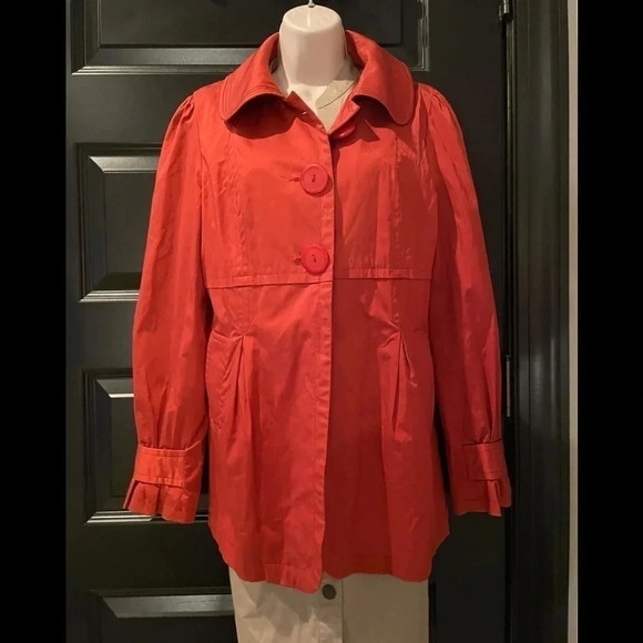 Forever 21 coral/orange coat- large - Picture 1 of 5